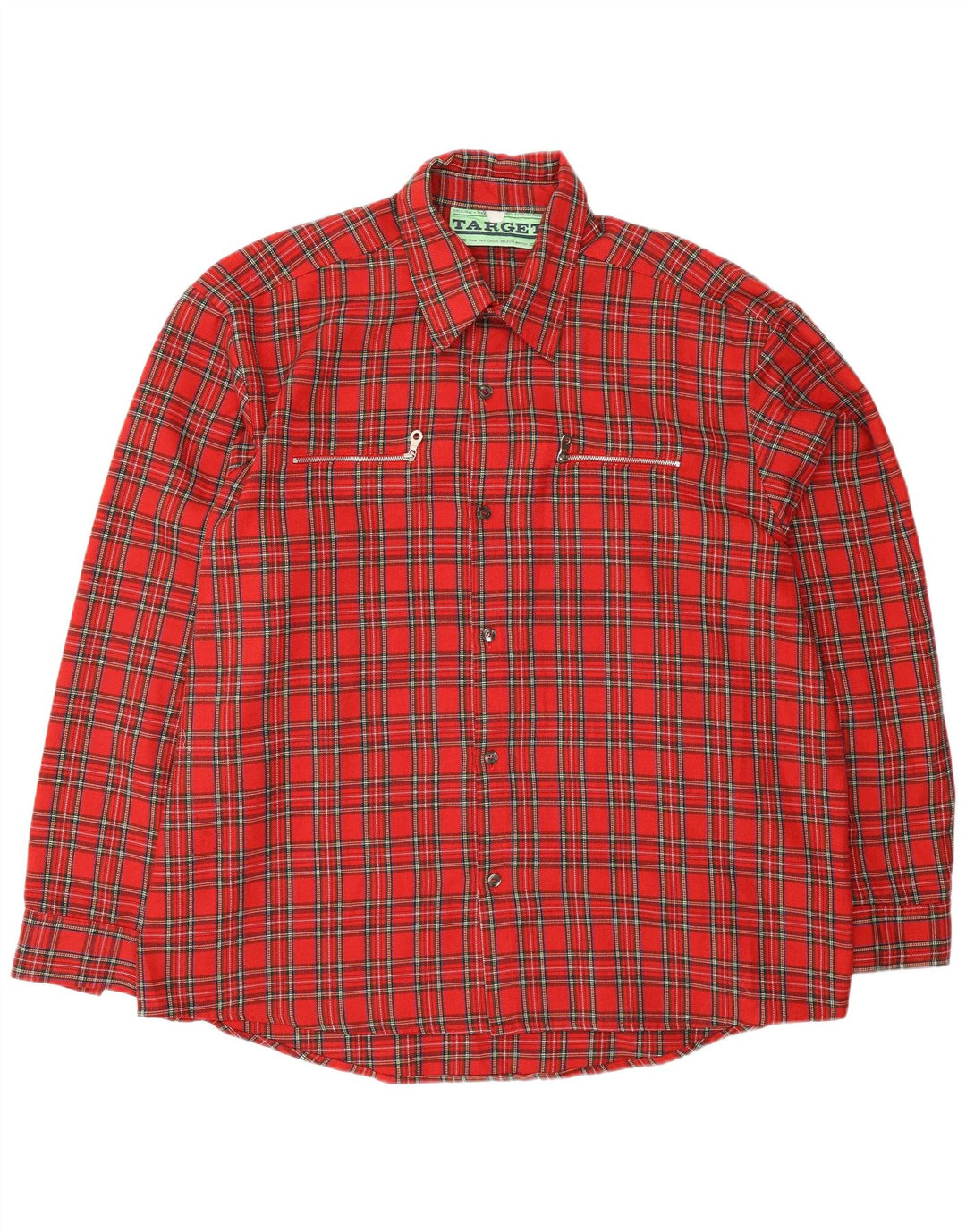 VINTAGE Mens Flannel Shirt 2XL Red Check
