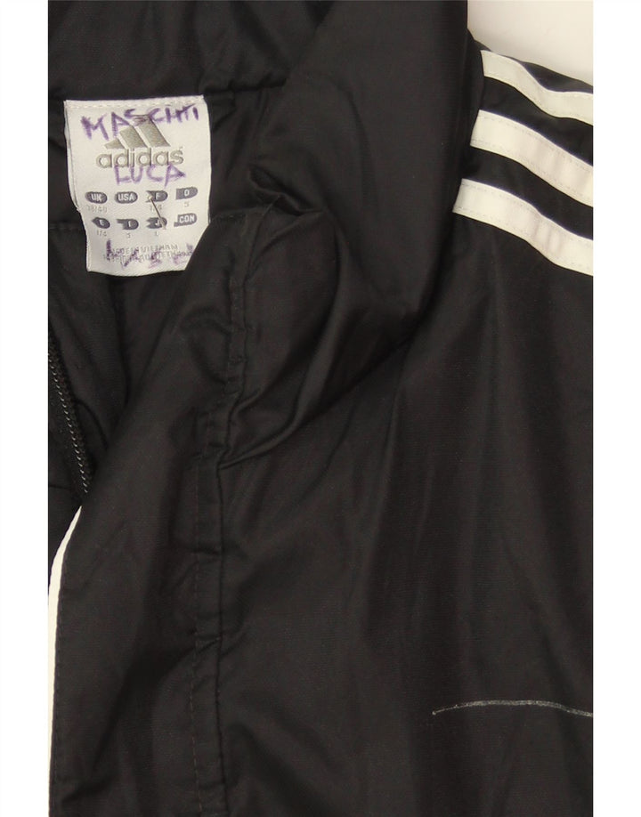 ADIDAS Mens Windbreaker Coat UK 38/40 Medium Black Nylon Vintage Adidas and Second-Hand Adidas from Messina Hembry 