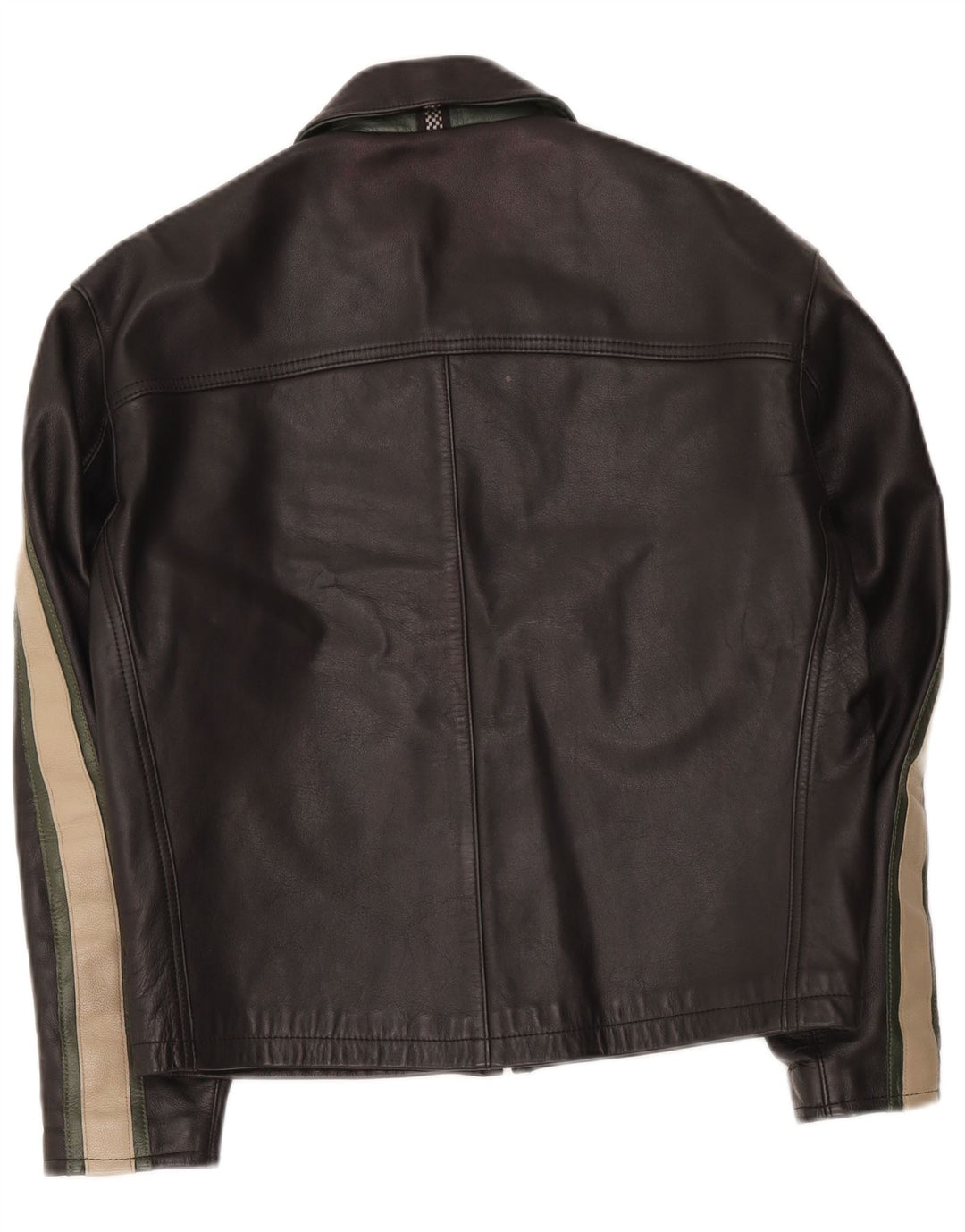 Hein Gericke Mens Leather Biker Jacket UK 38 Medium Black Colourblock