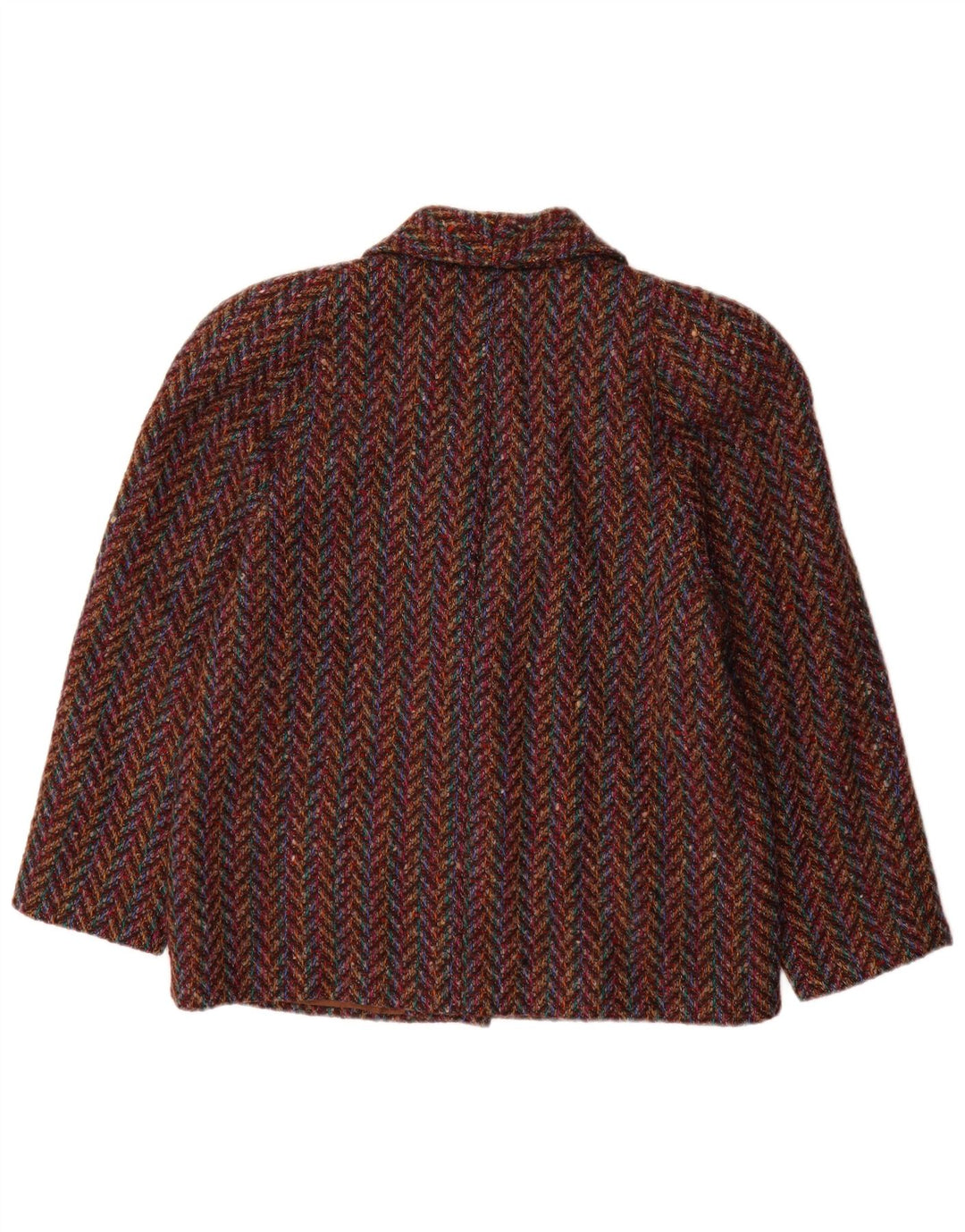 Vintage Womens Blazer Jacket UK 14 Medium Multicoloured Herringbone