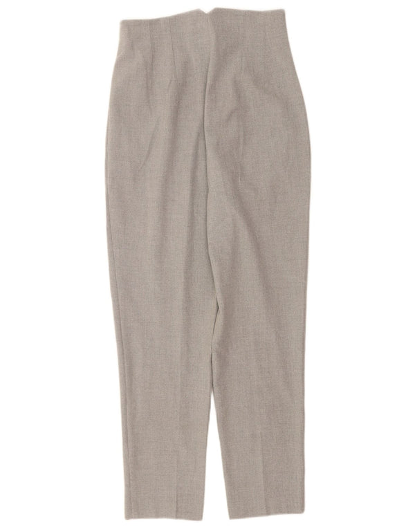 Zara Womens High Waist Tapered Suit Trousers XS W24 L26 Grey Polyester