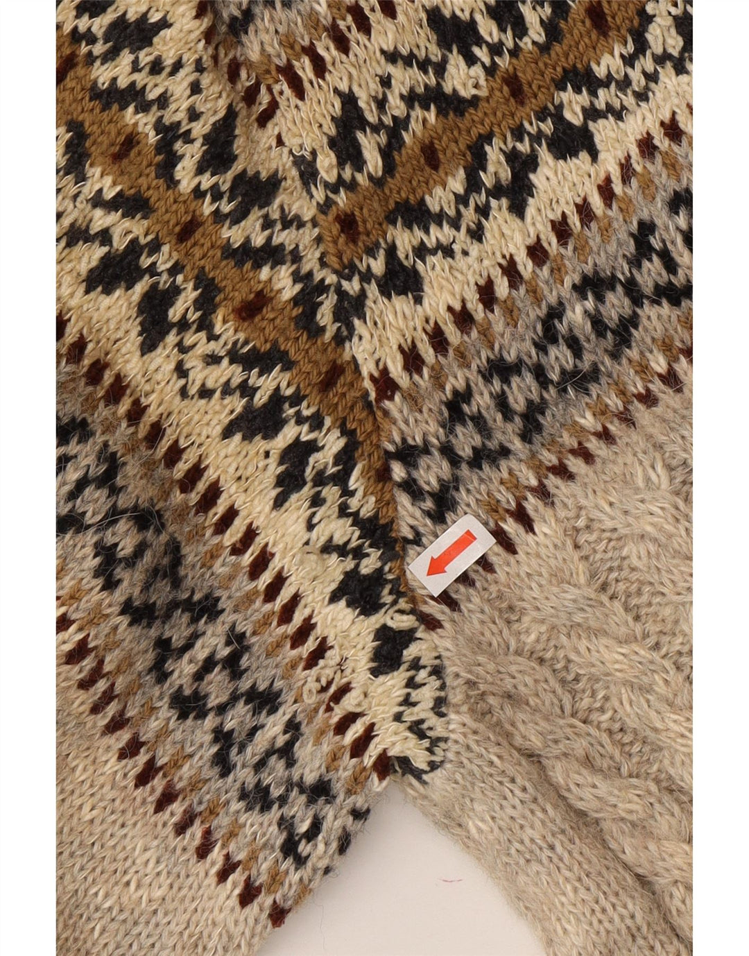 FIUME Mens Cardigan Sweater XL Grey Fair Isle Vintage Fiume and Second-Hand Fiume from Messina Hembry 