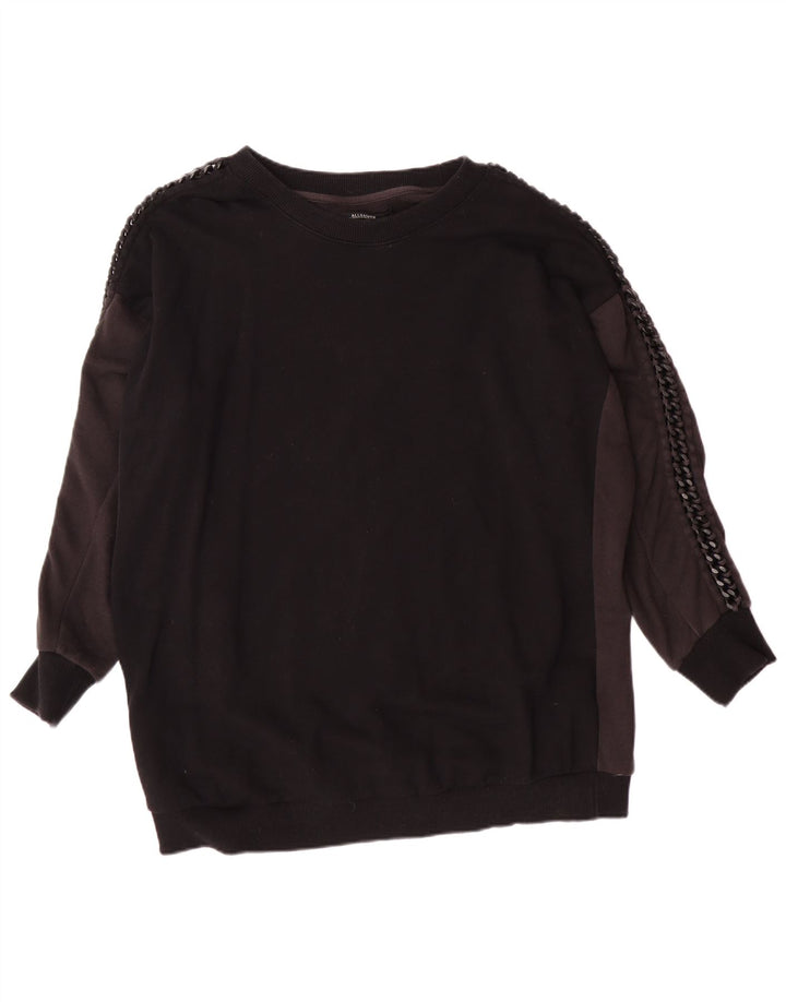 ALL SAINTS Womens Sweatshirt Jumper UK 12 Medium Black Colourblock