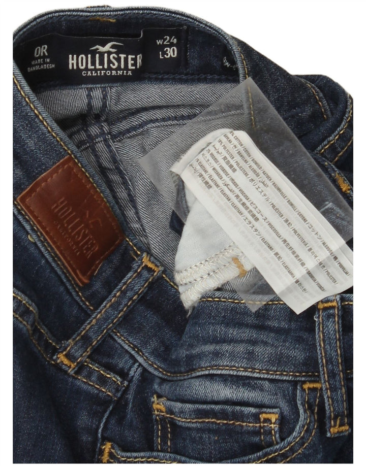 HOLLISTER Womens Low Waist Super Skinny Jeans US 0 XS W24 L30 Blue Cotton