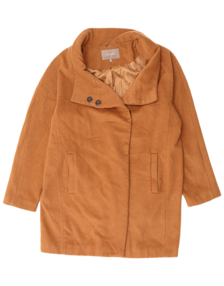 Jaeger Womens Loose Fit Overcoat UK 14 Medium Brown Wool