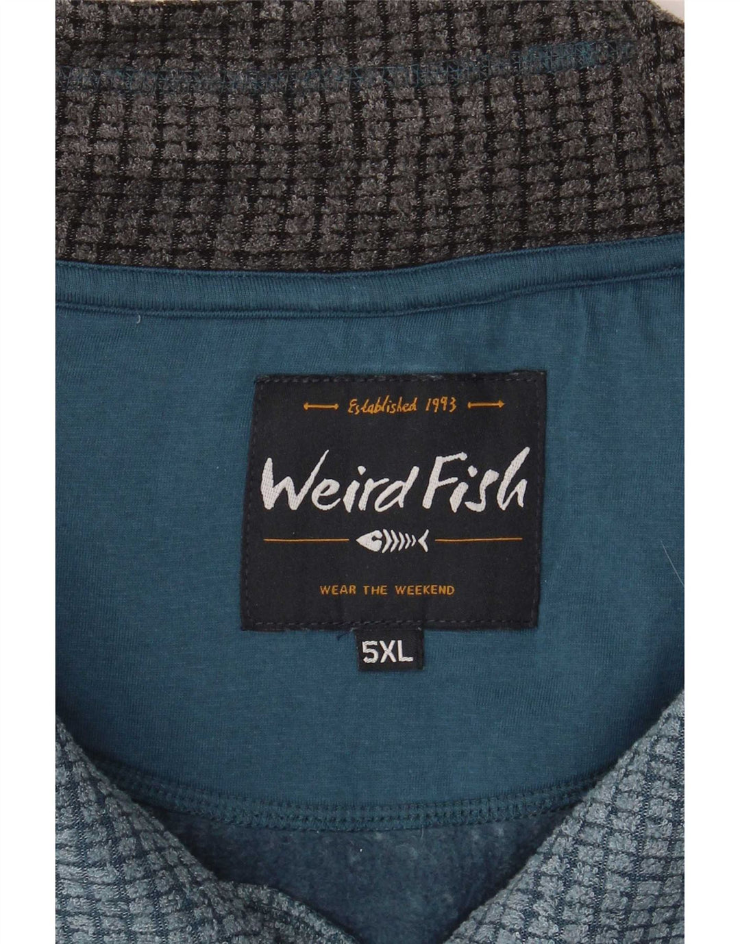 Weird Fish Mens Zip Neck Sweatshirt Jumper 5XL Blue