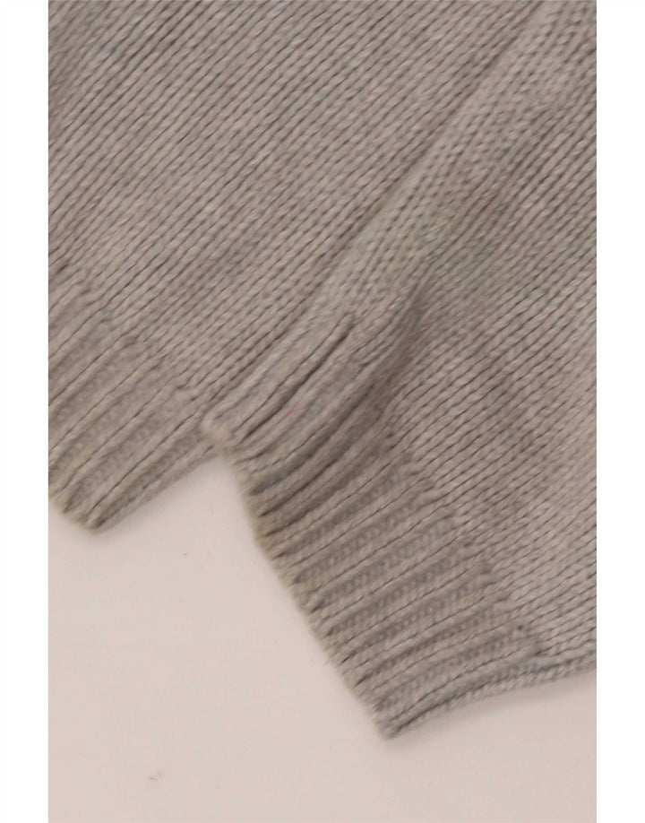 Gap Mens Zip Neck Jumper Sweater XL Grey Cotton