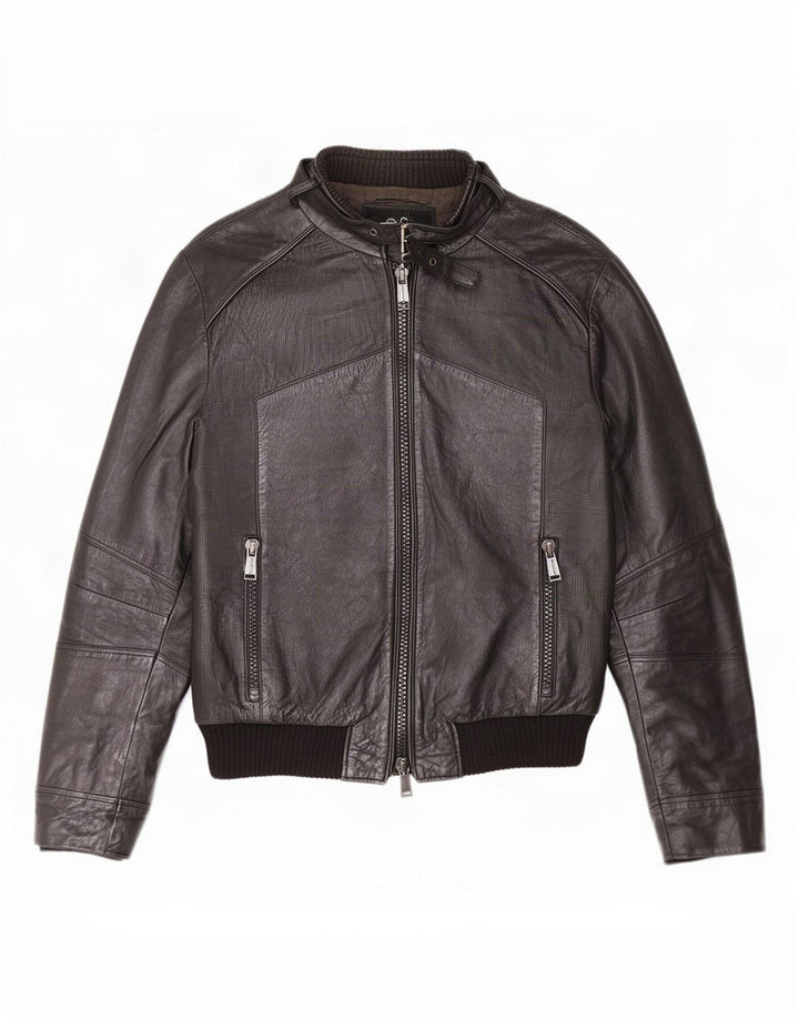 Antony Morato Mens Leather Jacket UK 38 Medium Black