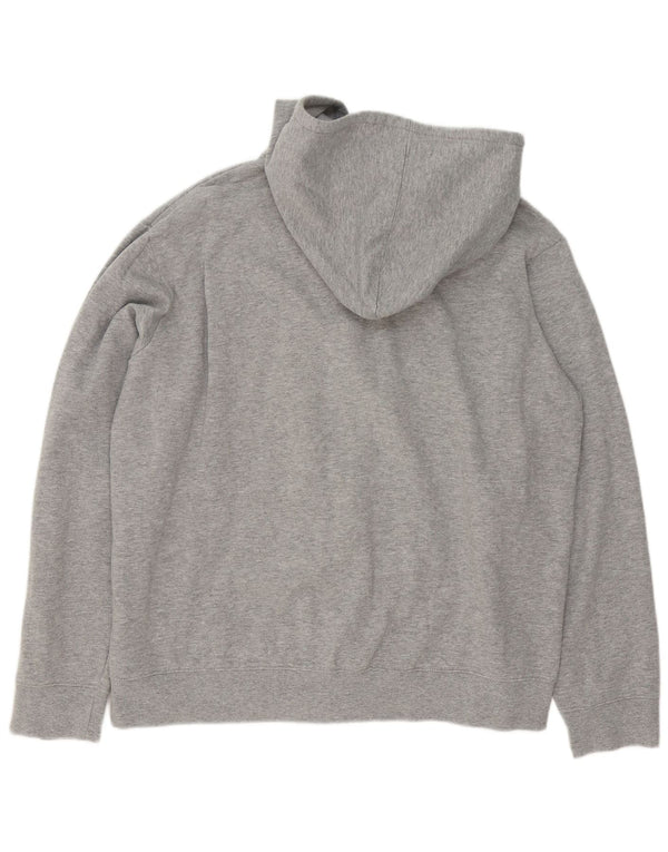Fila Mens Graphic Zip Hoodie Sweater 2XL Grey Flecked Cotton