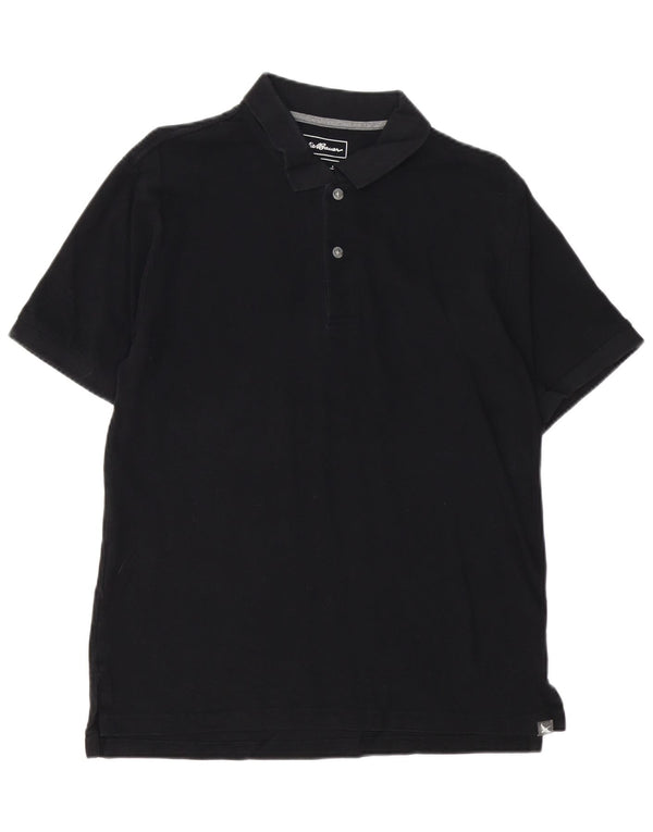 EDDIE BAUER Mens Polo Shirt Medium Black Cotton
