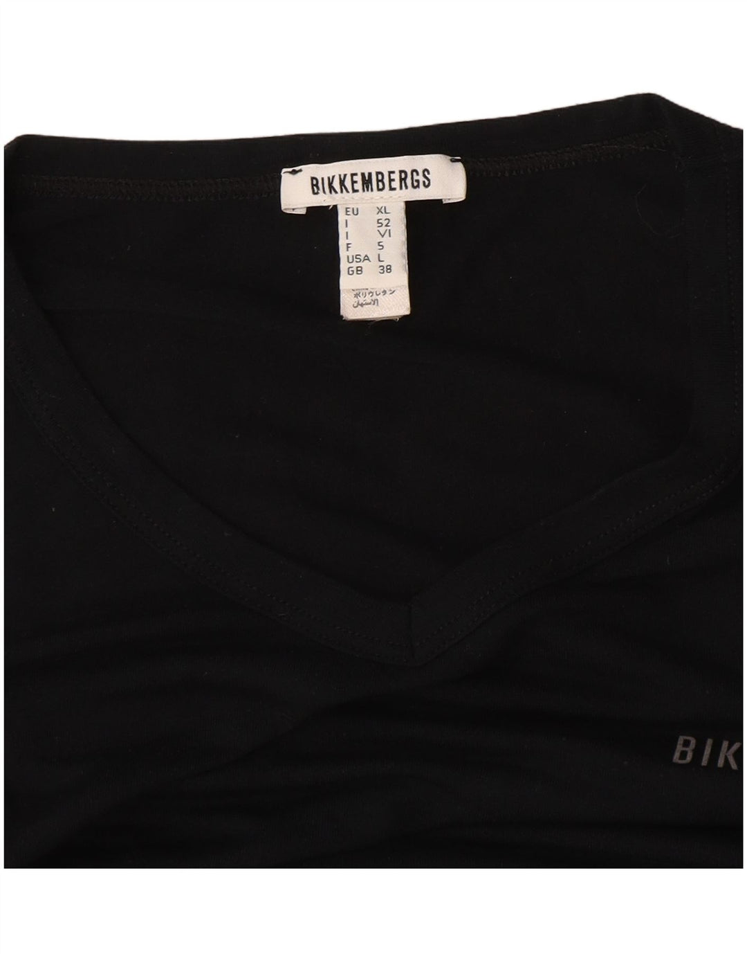 Bikkembergs Mens T-Shirt Top UK 38 Medium Black Modal