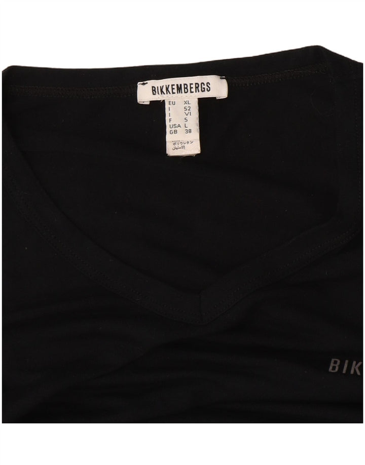 Bikkembergs Mens T-Shirt Top UK 38 Medium Black Modal
