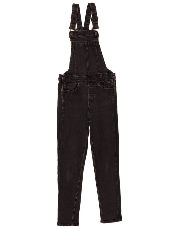 Jack Wills Womens Dungarees Slim Jeans UK 10 Small W28 L26 Black Cotton
