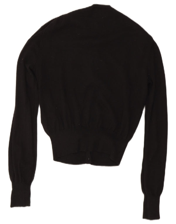 Polo Ralph Lauren Womens Cardigan Sweater UK 14 Large Black Cotton