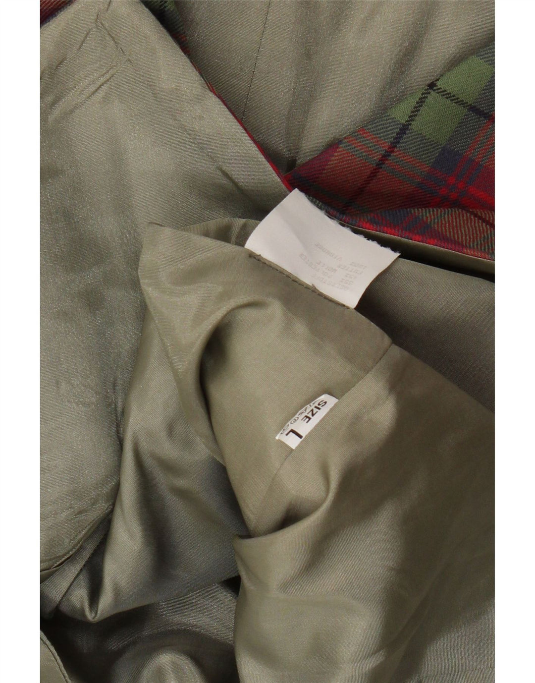 VINTAGE Mens Waistcoat Large Red Plaid Polyester