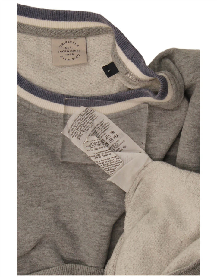 Jack & Jones Mens Sweatshirt Jumper Large Grey Cotton
