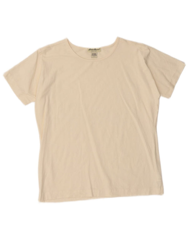 Eddie Bauer Womens T-Shirt Top UK 16 Large Off White Cotton