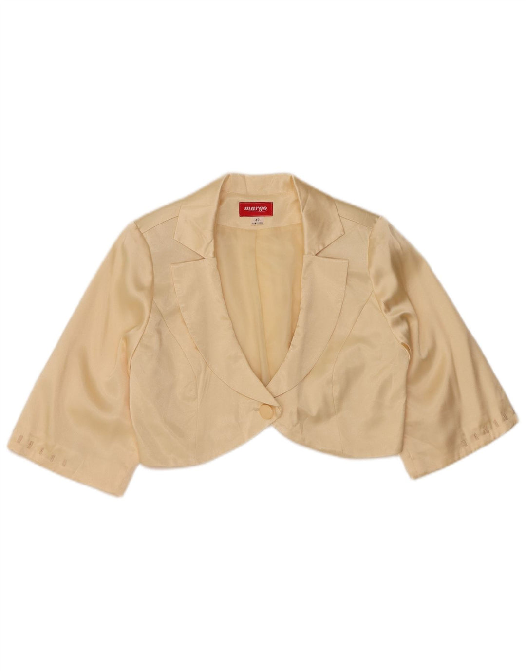 Vintage Womens 1/2 Sleeve Bolero Top IT 42 Medium Off White