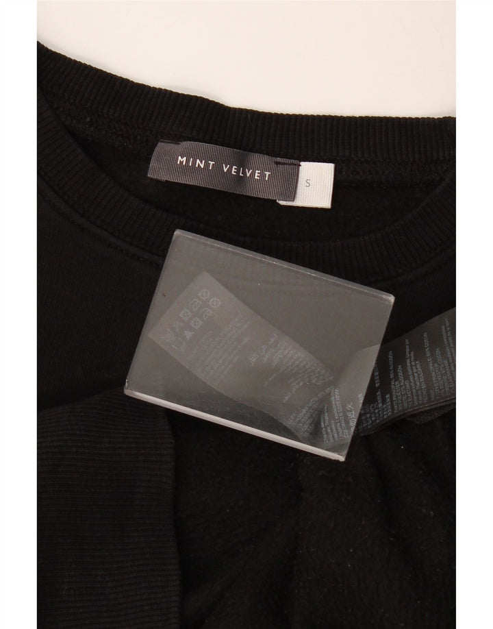 MINT VELVET Womens Longline Oversized Sweatshirt Jumper UK 10 Small Black