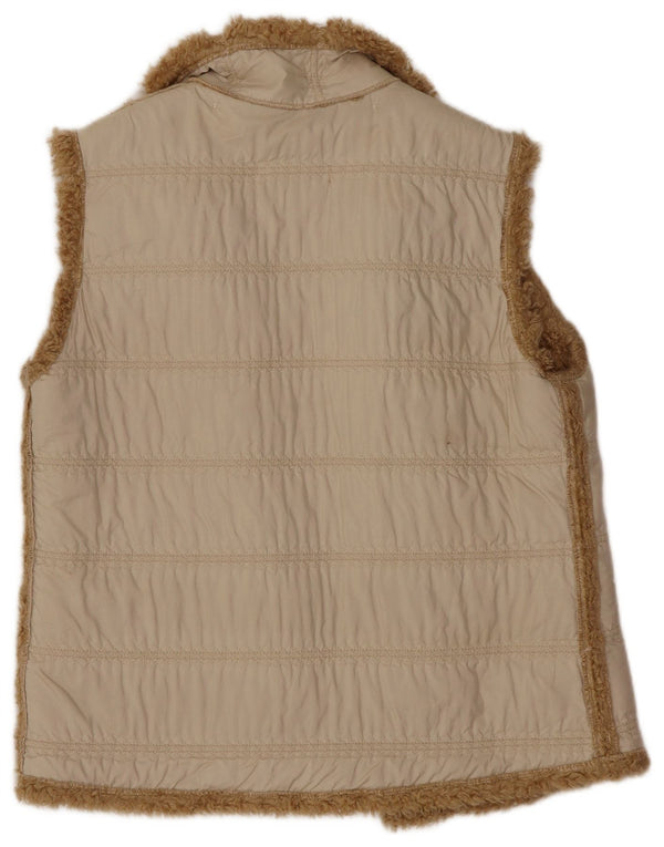Tadashi Womens Sherpa Gilet UK 10 Small Beige Viscose