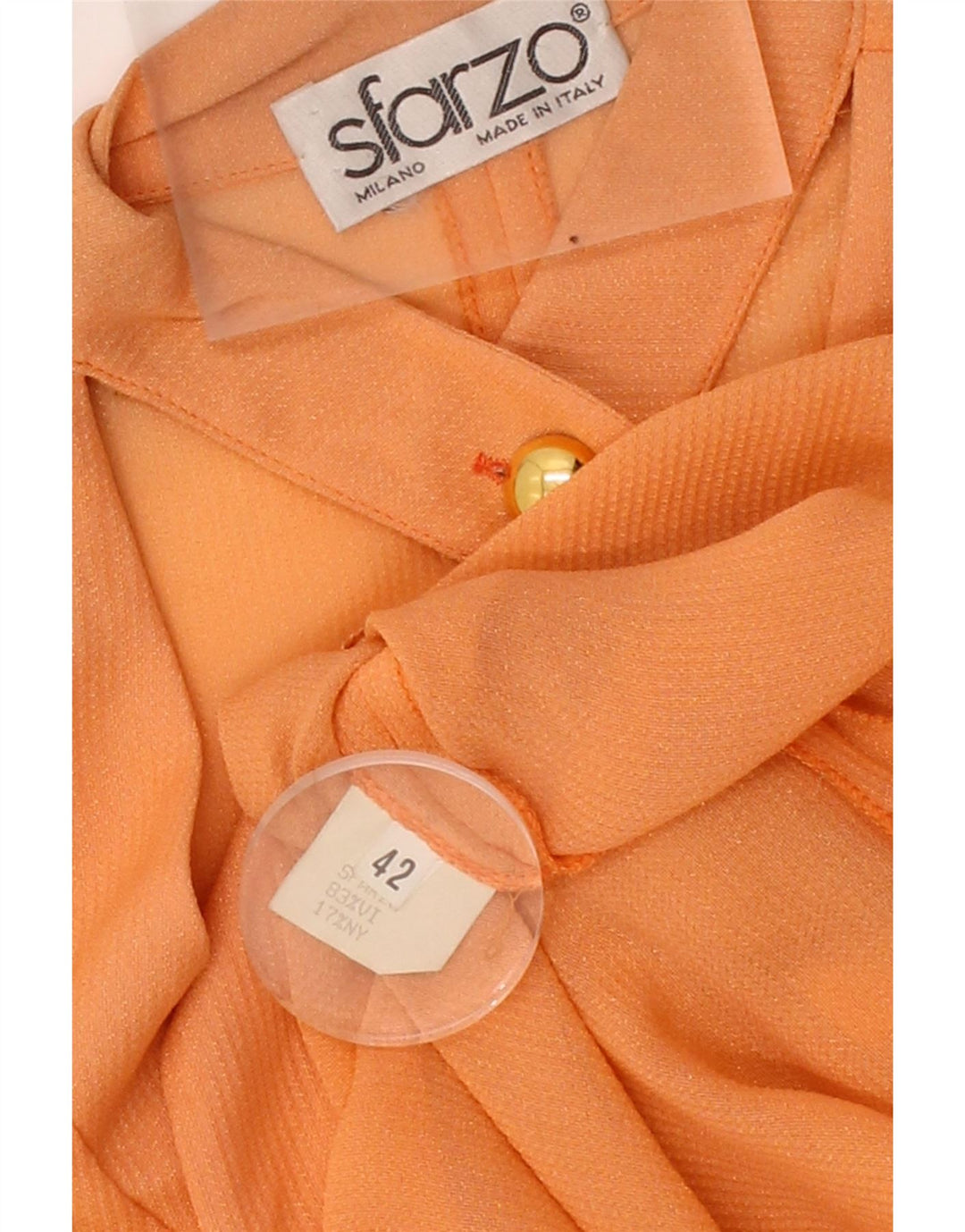 SFARZO Womens Short Sleeve Longline See Through Top IT 42 Medium Orange Vintage Sfarzo and Second-Hand Sfarzo from Messina Hembry 
