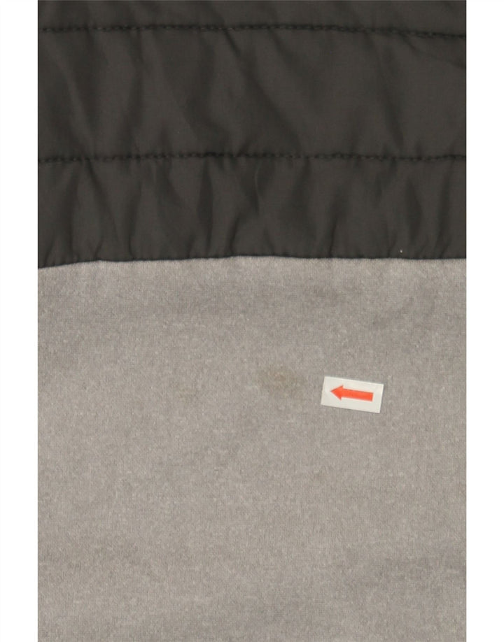 REEBOK Mens Zip Hoodie Sweater Medium Grey Colourblock Polyester Vintage Reebok and Second-Hand Reebok from Messina Hembry 