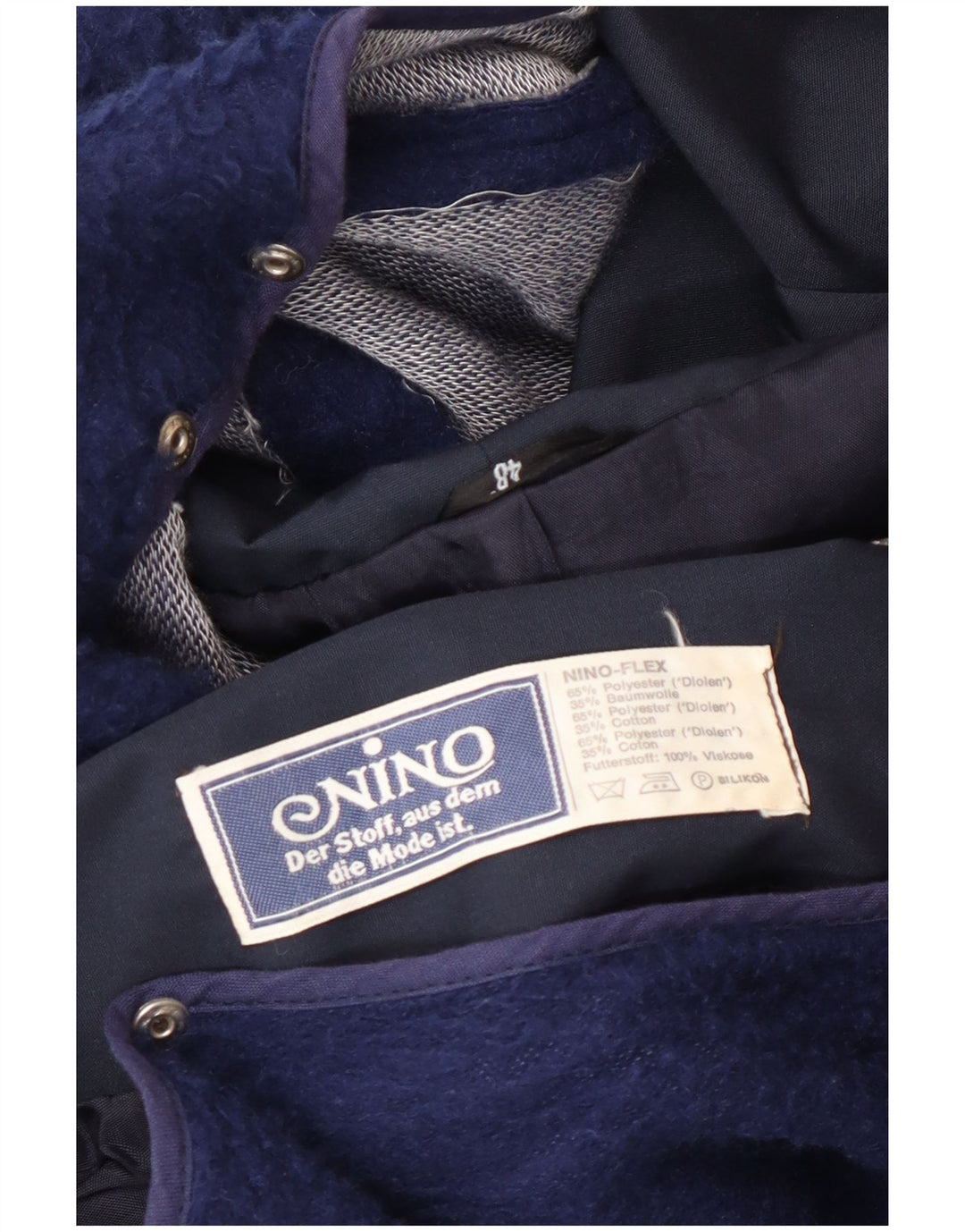 NINO Mens Loose Fit Hooded Windbreaker Coat EU 48 Medium Navy Blue