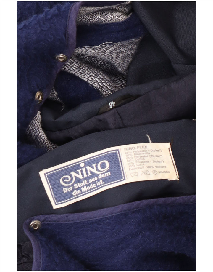 NINO Mens Loose Fit Hooded Windbreaker Coat EU 48 Medium Navy Blue