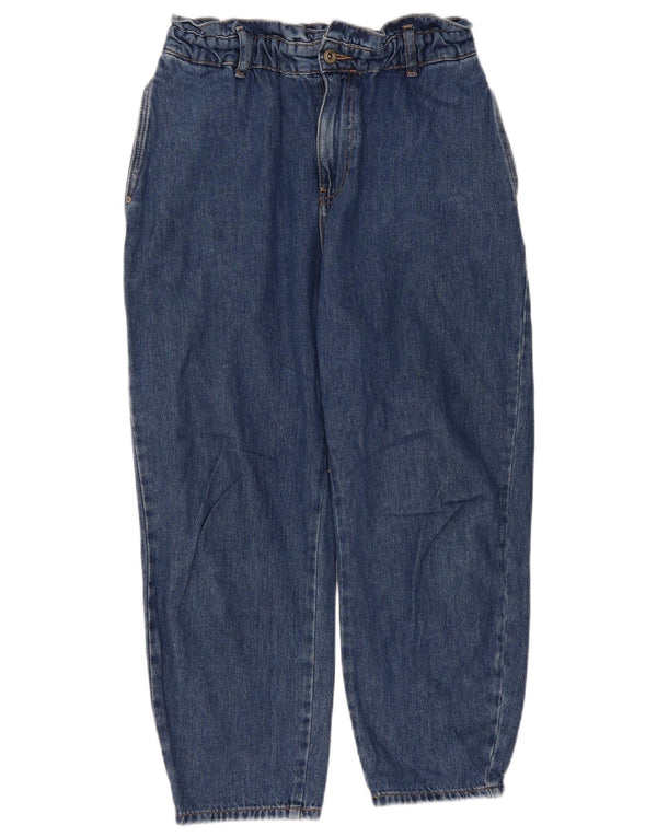 Zara Womens Crop High Waist Tapered Jeans EU 40 Medium W30 L25 Blue Cotton