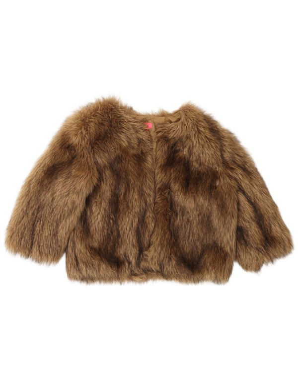 MONSOON Womens 3/4 Sleeve Faux Fur Bolero Jacket UK 12  Medium Beige