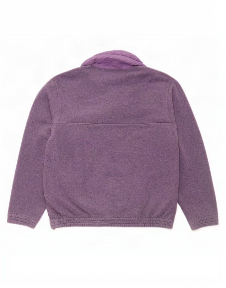 Astrolabio Mens Button Neck Fleece Jumper Medium Purple