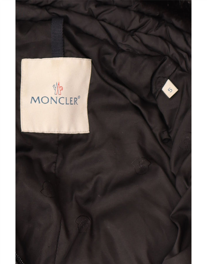 MONCLER Womens Padded Coat Size 5 2XL Black Polyester Winter