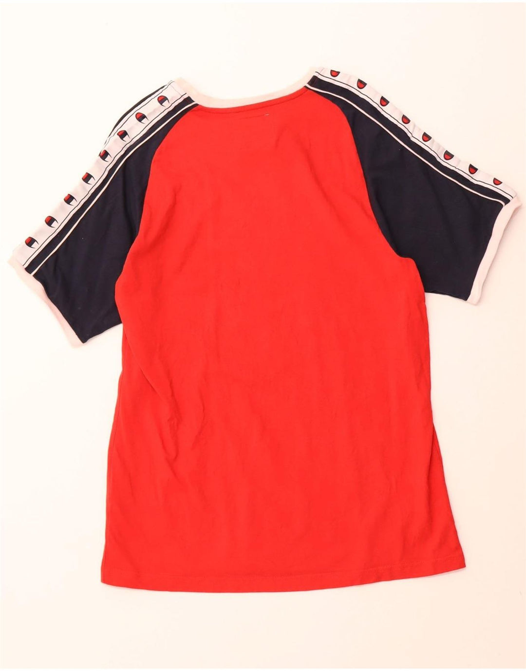 CHAMPION Mens Graphic T-Shirt Top 2XL Red Colourblock Cotton