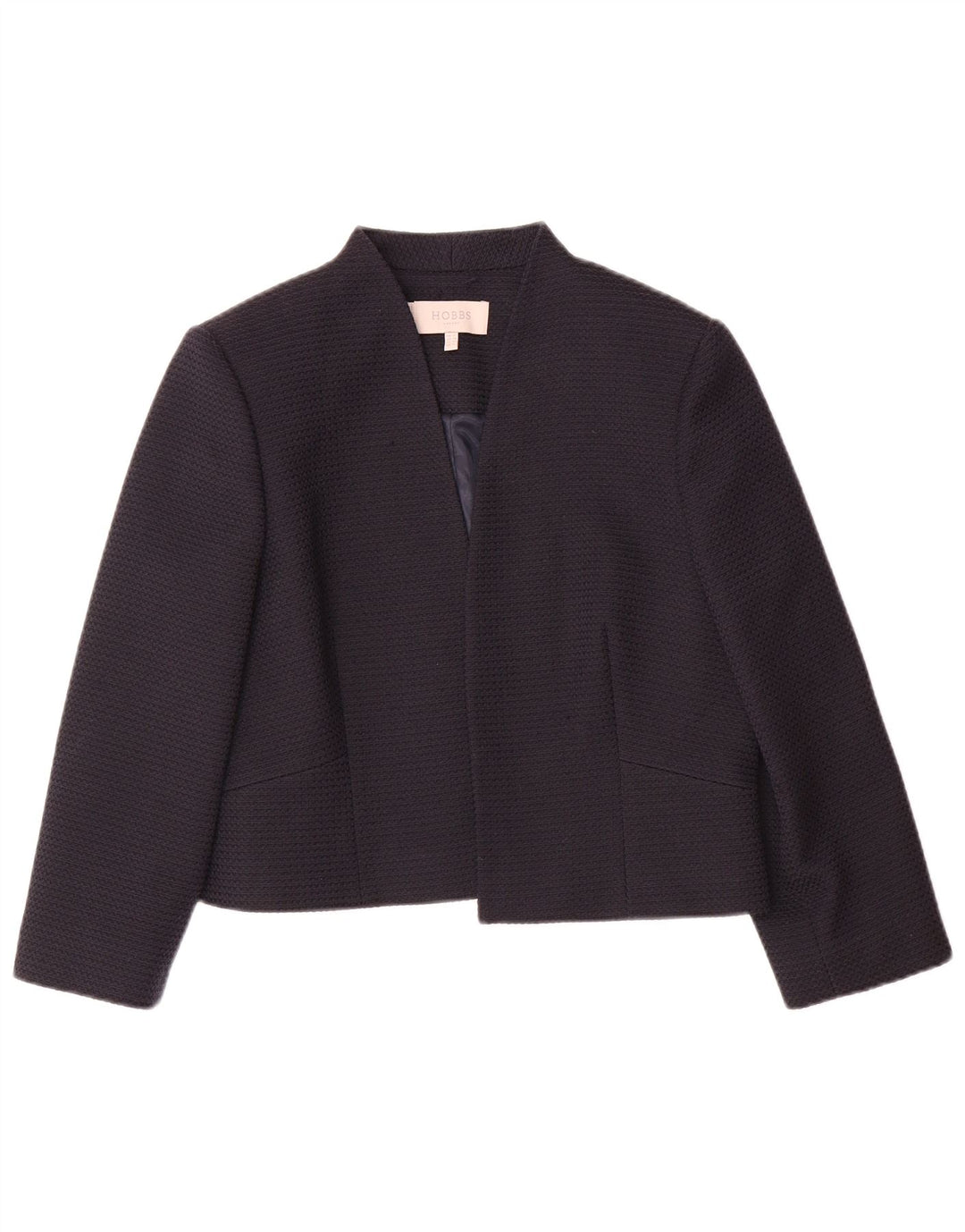 HOBBS Womens Crop 3/4 Sleeve Open Bolero Jacket UK 12 Medium Black