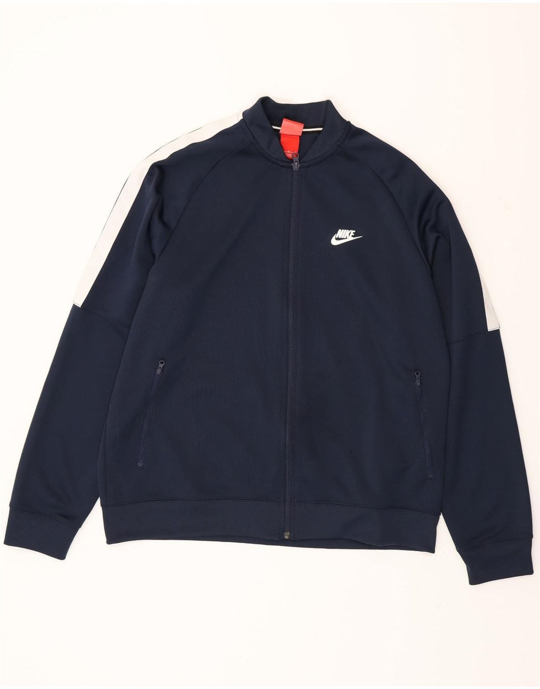 NIKE Mens Tracksuit Top Jacket XL Navy Blue Colourblock Polyester