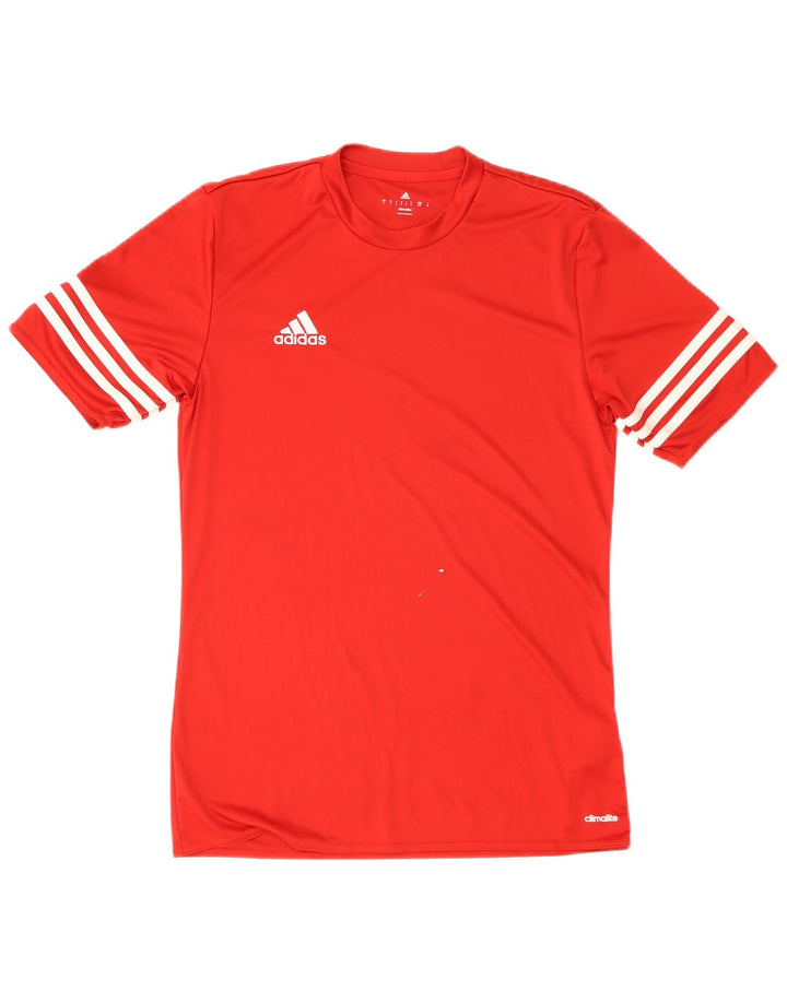 Adidas Mens Climalite T-Shirt Top Small Red Polyester