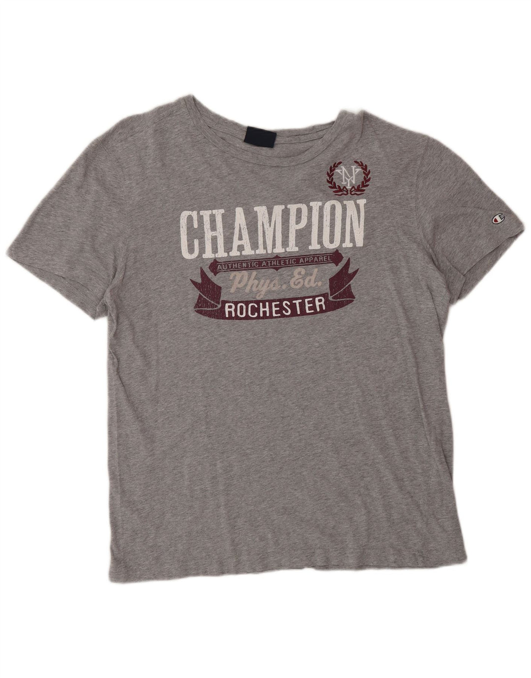 Champion Mens Rochester Graphic T-Shirt Top Large Grey Cotton
