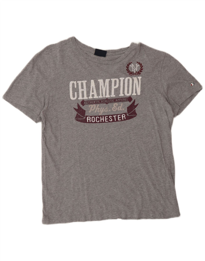 Champion Mens Rochester Graphic T-Shirt Top Large Grey Cotton