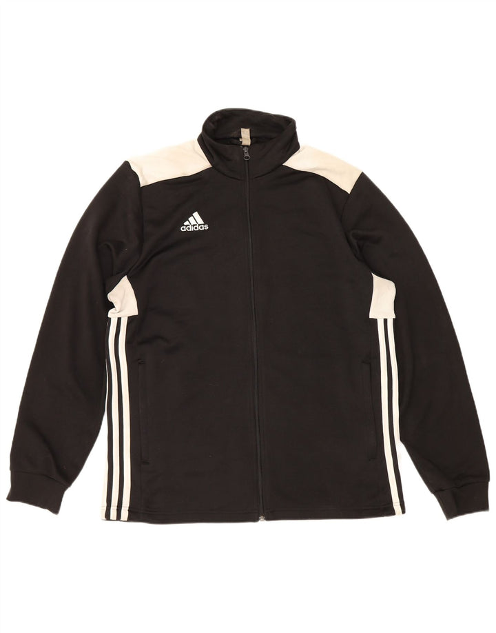 Adidas Mens Tracksuit Top Jacket Large Black Colourblock Polyester