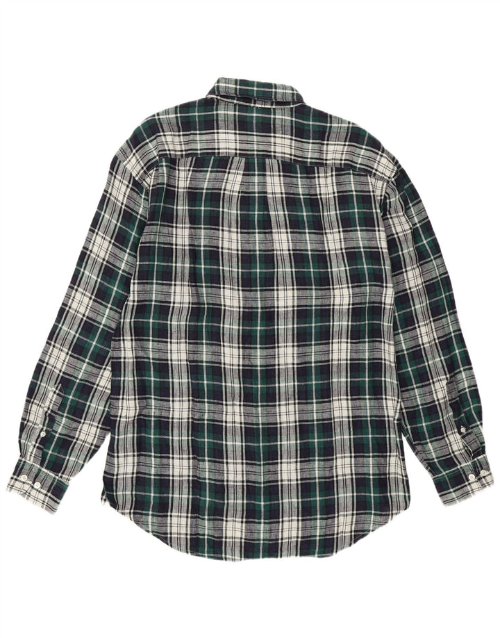 GAP Mens Shirt Medium Green Check Linen