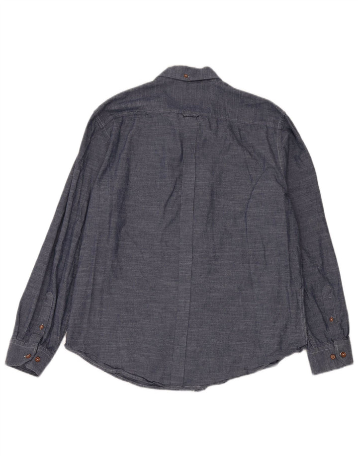 BEN SHERMAN Mens Shirt XL Navy Blue Cotton