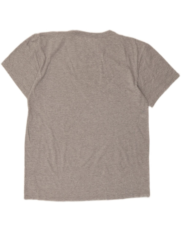 Quiksilver Mens Regular Fit Graphic T-Shirt Top Large Grey Cotton Christmas