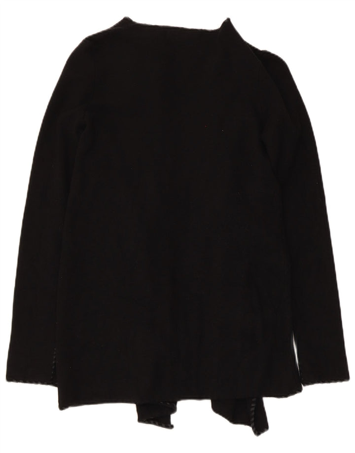 Zara Womens Asymmetric Open Cardigan Sweater UK 10 Small Black Polyester