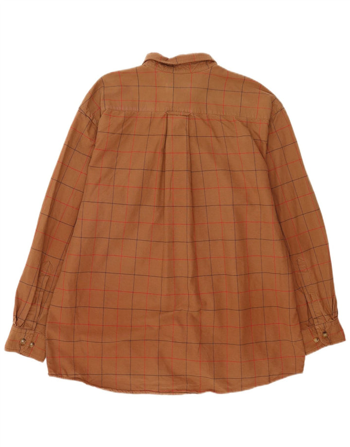 Orvis Mens Shirt Large Brown Check Cotton