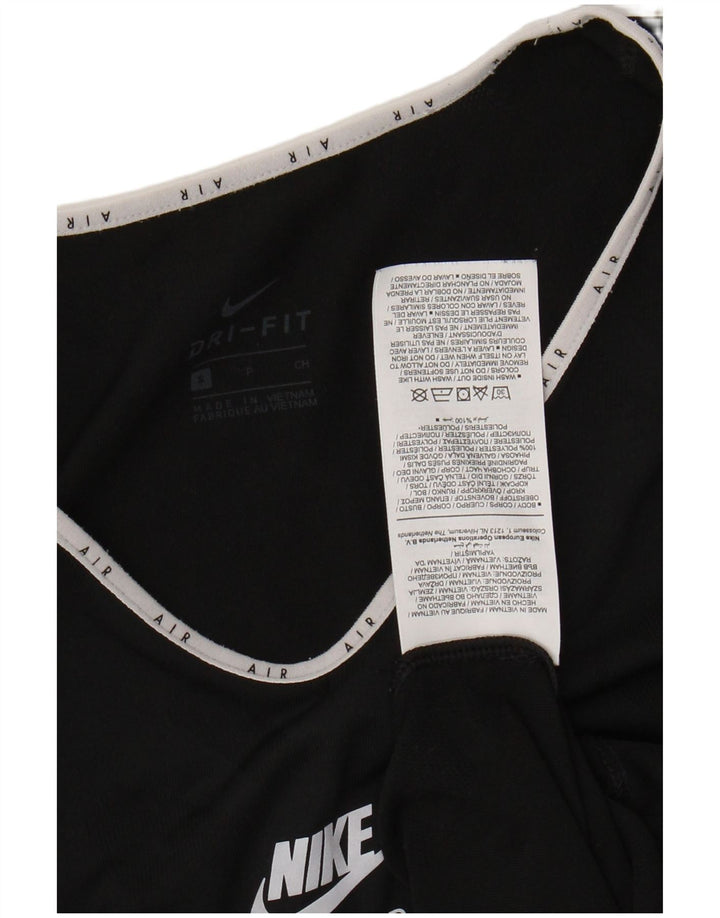 NIKE Womens Dri Fit Graphic T-Shirt Top UK 10 Small Black Polyester