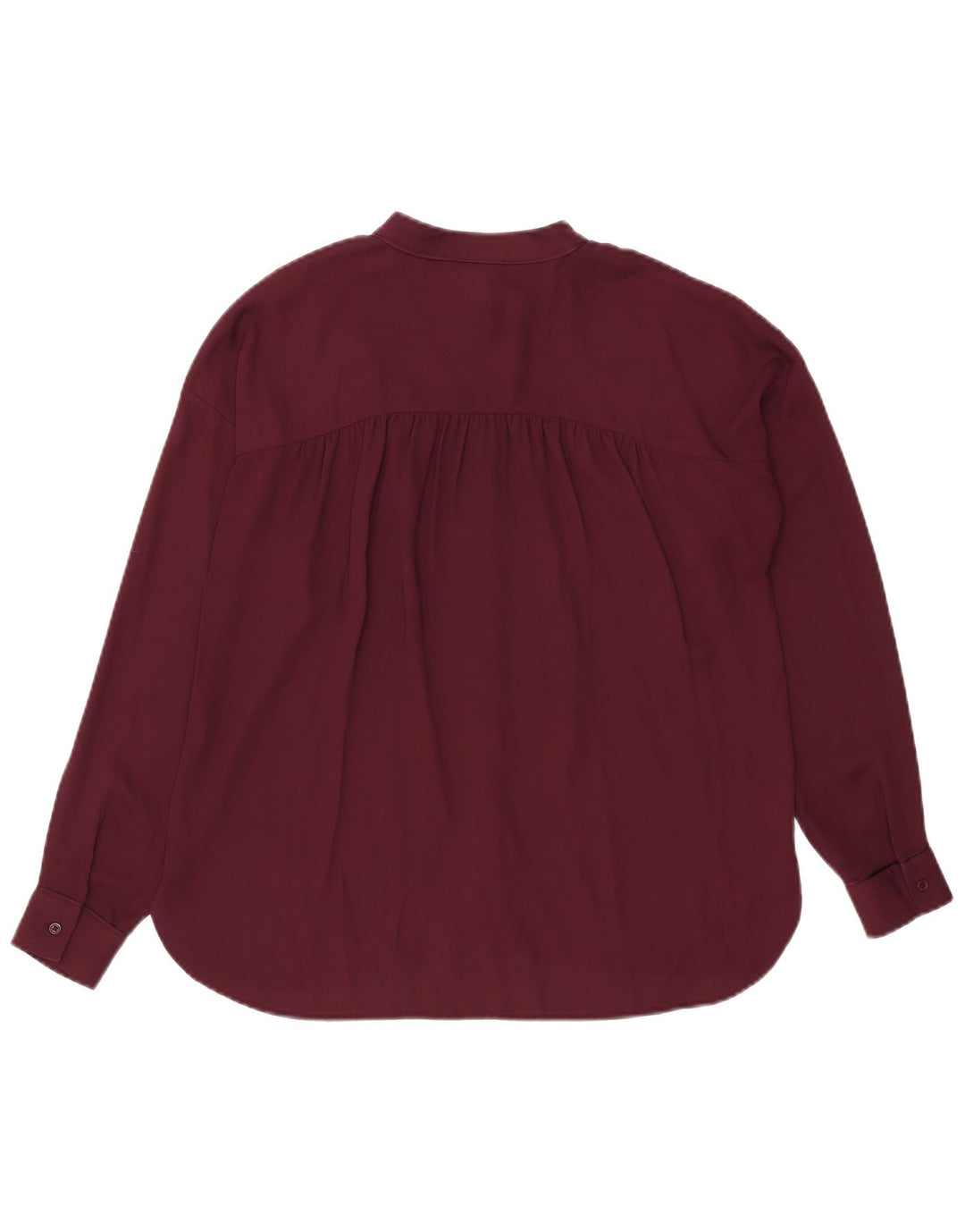 Warehouse Womens Oversized Shirt UK 12 Medium Burgundy