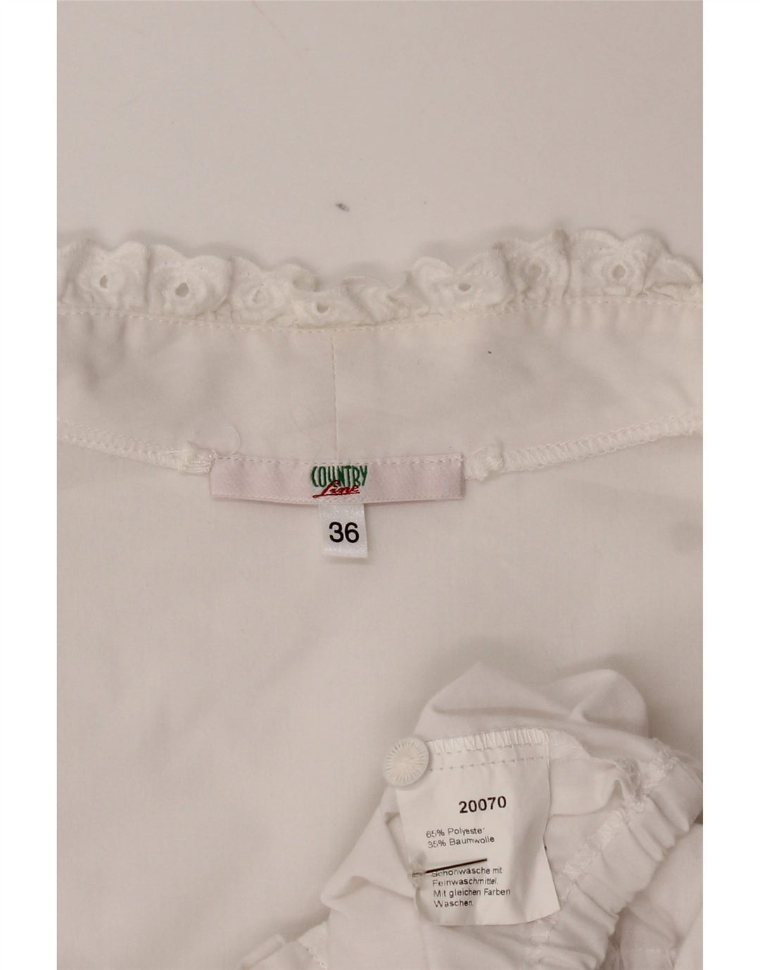 Country Womens Crop Short Sleeve Blouse Top EU 36 Small White Polyester