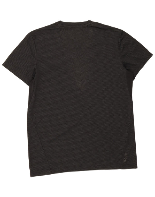Adidas Mens T-Shirt Top Large Black Spotted Polyester