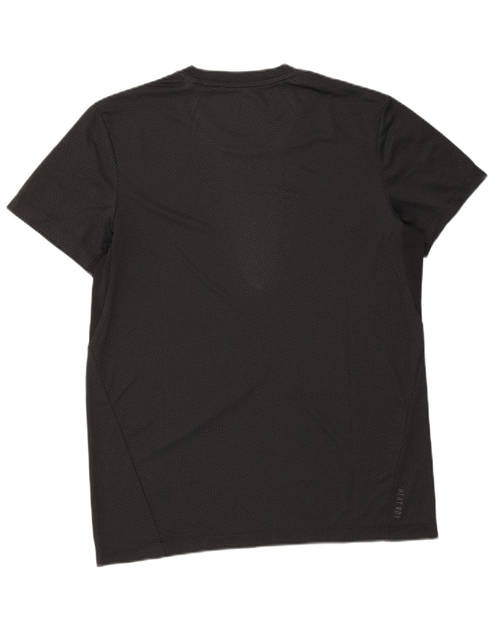 Adidas Mens T-Shirt Top Large Black Spotted Polyester