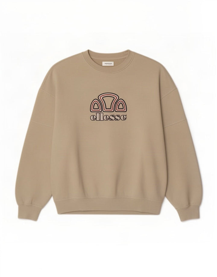 Ellesse Mens Graphic Sweatshirt Jumper Large Beige Polyester
